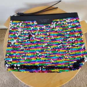 Victorias secret sequin makeup bag